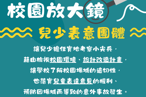 【校園放大鏡-兒少表意團體】開放報名囉！！