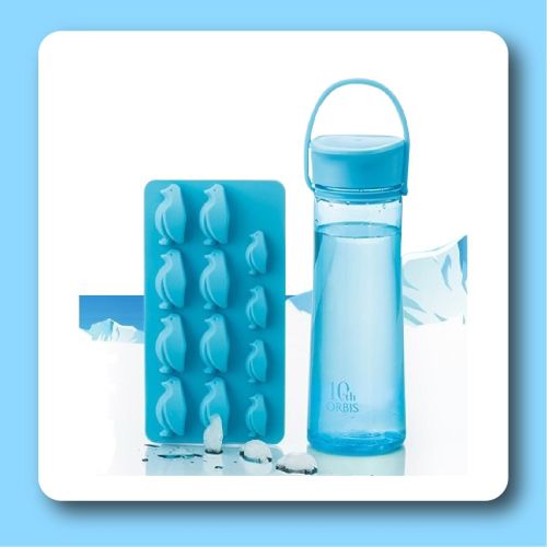 清涼隨身組(企鵝造型製冰盒＋隨身水瓶650ML)